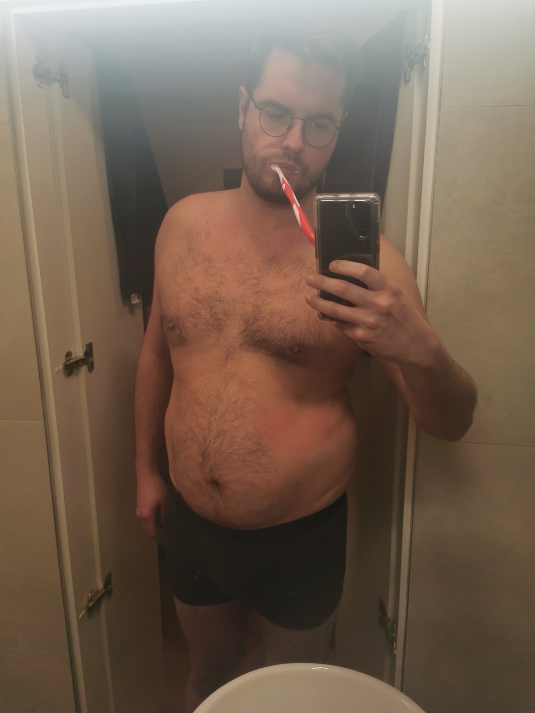 Quinten in January 2021, 30 kilos heavier, the day he decided to change